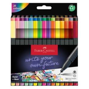 Flomasteri FABER CASTELL lajner grip pastel+neon 30kom