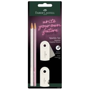 Grafitne olovke FABER CASTEL polyblister 2kom + rezač + gumica
