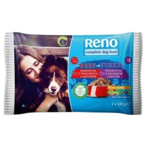 RENO hrana za pse goveđe i ćureće meso 4x100g