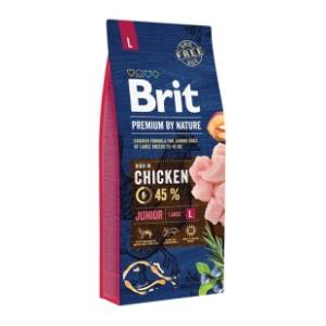 BRIT Premium by nature junior large hrana za pse piletina 15kg