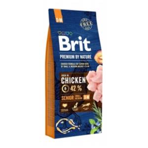 BRIT Premium by nature senior snall& medium piletina 15kg