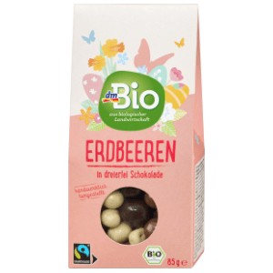 DM BIO mešavina draže bombona jagode obložene čokoladom 85g