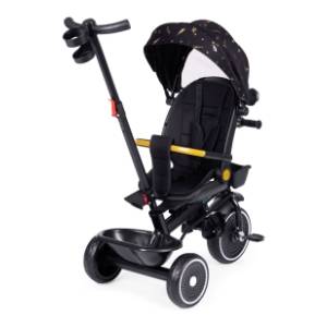 ECO TOYS tricikl 2u1 sa rotirajućim sedištem crni