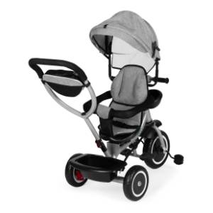 ECO TOYS tricikl 2u1 sa rotirajućim sedištem sivi