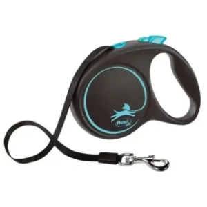 FLEXI Black design tape povodac za pse M 5m plavi