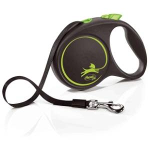 FLEXI Black design tape povodac za pse M 5m zeleni