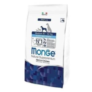 MONGE Medium puppy & junior hrana za pse piletina 12kg