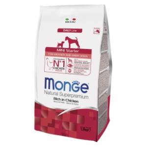MONGE Mini starter hrana za pse tokom dojenja piletina 1,5kg