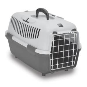 PETMAX Lux 2 transporter metalna vrata sivi