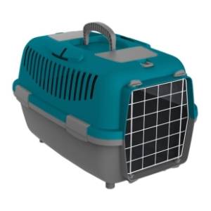 PETMAX Lux 2 transporter metalna vrata tirkizni