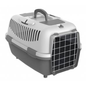PETMAX Lux 3 transporter metalna vrata sivi