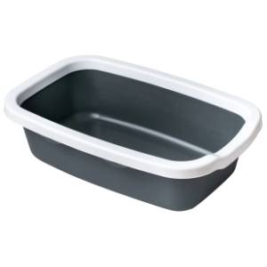 PETMAX pravougaoni toalet za mačke 58x38,5x16cm sivi