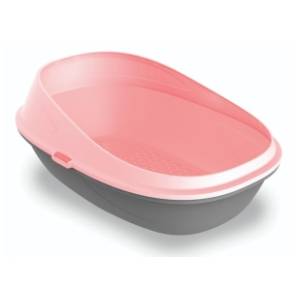 PETMAX toalet za mačke otvorena dupla baza 59x39cm roze