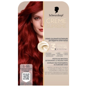 SCHWARZKOPF Creme Supreme farba za kosu 6-88 intense red
