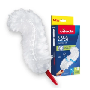 VILEDA set praško 1kom + zamenska glava Flex and catch 2kom