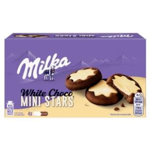 Keks MILKA choco mini stars white 150g