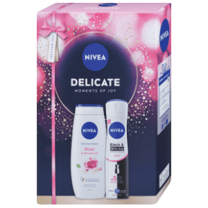 NIVEA set Delicate care xmas (gel za tuširanje i dezodorans)
