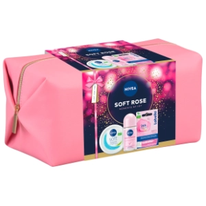 NIVEA set Soft rose (krema, labelo i roll-on)