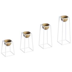 Set saksija WALLXPERT Decorative pot belo-zlatne