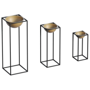 Set saksija WALLXPERT Decorative pot crno-zlatna 3kom