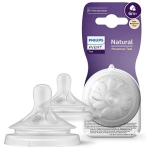 AVENT Natural Response silikonska cucla Y rez (6m+) 2kom