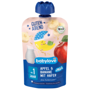 BABYLOVE voćni pire jabuka i banana sa ovsem 100g