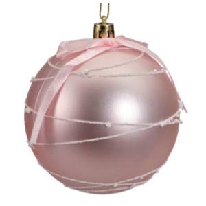 Novogodišnja kugla roze 8cm 025721