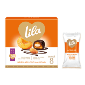 Praline LILA suva kajsija sa bademom u kakao prelivu 200g
