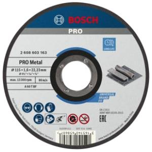 BOSCH 115x1.6 mm A 60 T BF ravna (2608603163) rezna ploča