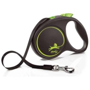 FLEXI Black design tape povodac za pse S 5m zeleni