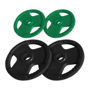 GORILLA SPORTS 2 x 5 kg i 2 x 10 kg set gumiranih olimpijskih tegova