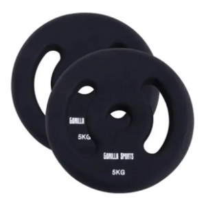 GORILLA SPORTS 2 x 5 kg set od dva gumirana tega
