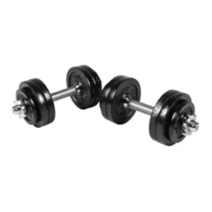 GORILLA SPORTS crni set od dve podesive bučice od livenog gvožđa 30 kg