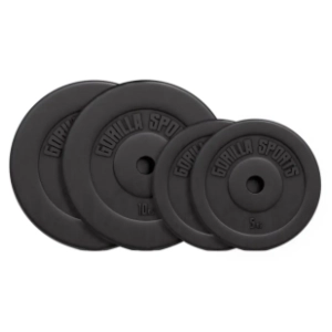 GORILLA SPORTS set tegova obloženih plastikom 30 kg (2x5 + 2x10kg)