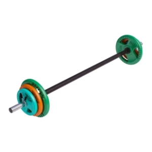 GORILLA SPORTS šipka za aerobik sa tegovima i dve sigurnosne 19.3 kg