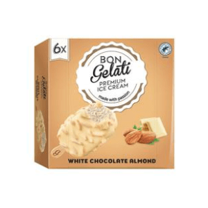 Sladoled BON GELATI badem i bela čokolada štapić 6x120ml