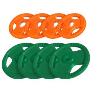 GORILLA SPORTS set gumiranih olimpijskih tegova (4x2,5 kg i 4x5 kg)