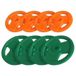 GORILLA SPORTS set gumiranih tegova 4 x 2.5 kg i 4 x 5 kg