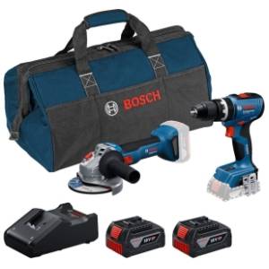 BOSCH GSB 18V-65 + GWS 18V-8 + 2 x GBA 4,0 Ah + torba 0615A5008Z