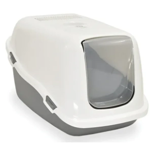 PETMAX Ella toalet za mačke 57x39x38cm sivo beli