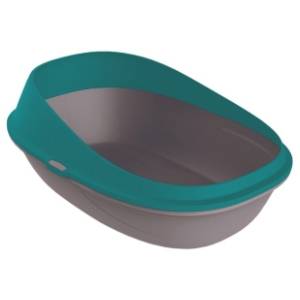 PETMAX toalet za mačke otvorena dupla baza 59x39x27cm tirkiz