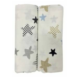 BABY TEXTIL tetra pelena 2u1 Zvezde 3100464