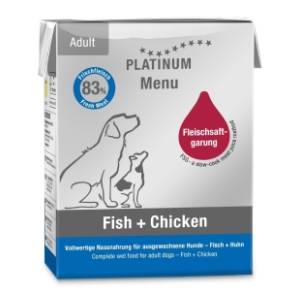 PLATINUM Dog menu hrana za pse riba i piletina 375g