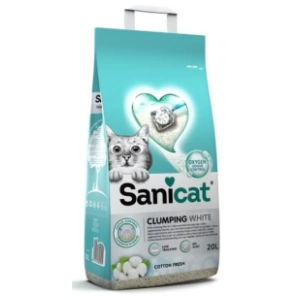 SANICAT Clumping White Cotton posip za mačke 20l