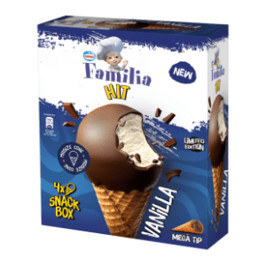 Sladoled FAMILIA Hit vanilla kornet 4x85ml