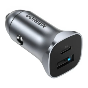 UGREEN auto punjač USB-C + USB-A 24W