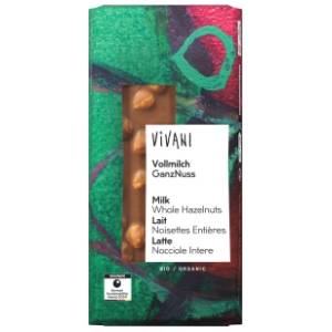 VIVANI mlečna čokolada celi lešnici 100g