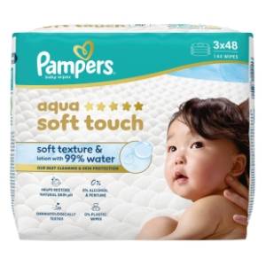 Vlažne maramice PAMPERS Aqua soft touch 3x48kom