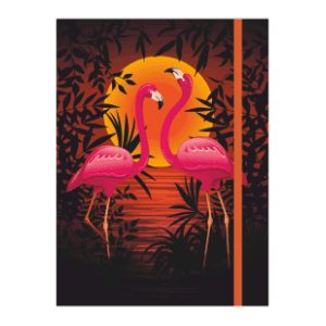 Fascikla sa gumom OPTIMUM 3D Box flamingo