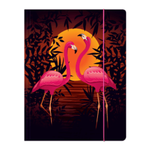 Fascikla sa gumom OPTIMUM Lux Flamingo